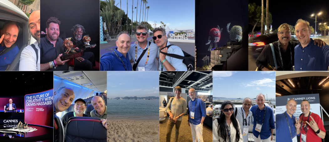 Chris with friends and colleagues at Cannes Lions 2026