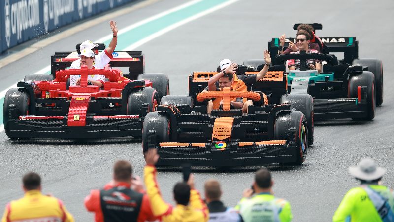 LEGO F1 Miami Grand Prix built from bricks