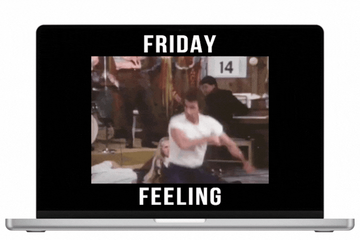 Friday text with The Fonz dancing